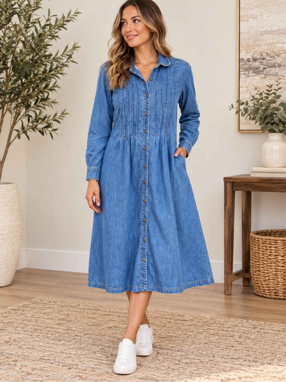 Vintage Laura Ashley Denim Dress size 10